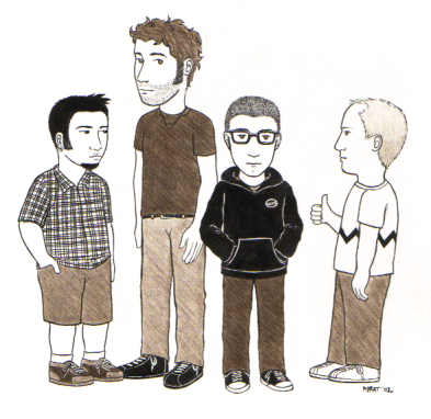 Ian, Morgan, Don and Mark drawing by Margaret