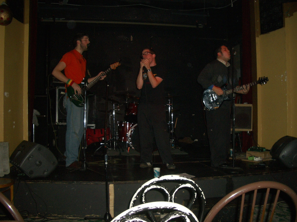 the band playing a show at a bar