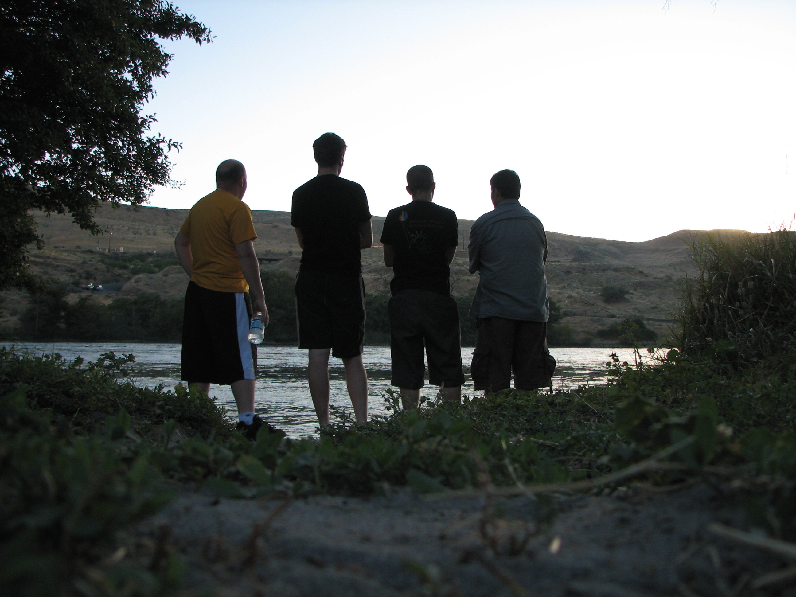 the band playing staring at a river