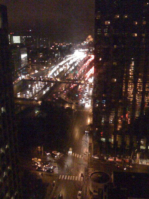 The view from the Soundview room. Of traffic.