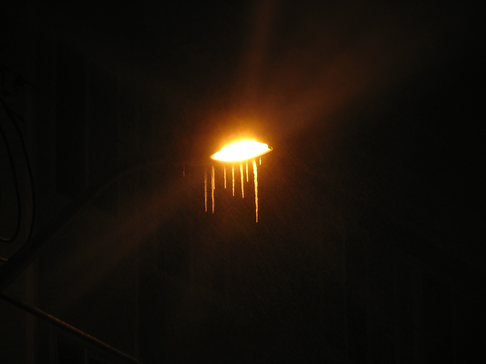 Icicles on a streetlight!! AWESOME!